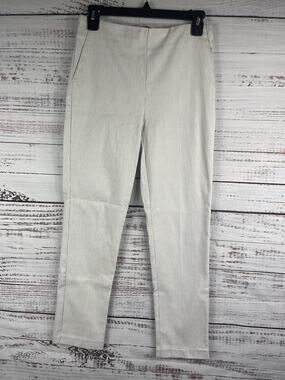 Massimo Fabbro Italy Women's SZ 2 Gray White Check Slim Fit Stretch Work Office
